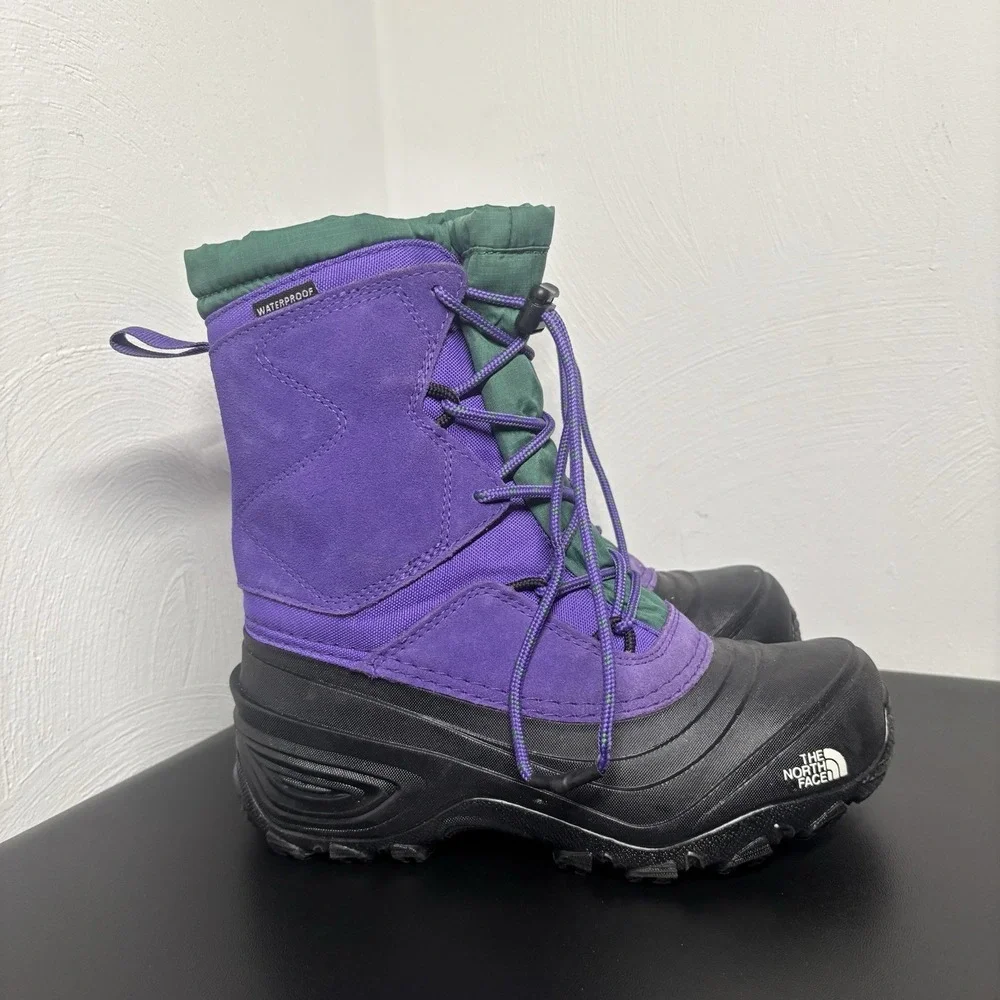 The North Face Kids Alpenglow‎ V Waterproof Winter Boots Children Sz 3 Purple
